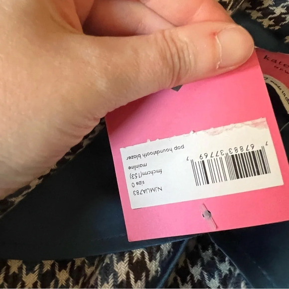 NWT Kate Spade Pop Houndstooth Blazer Jacket Size 0 - Picture 6 of 7